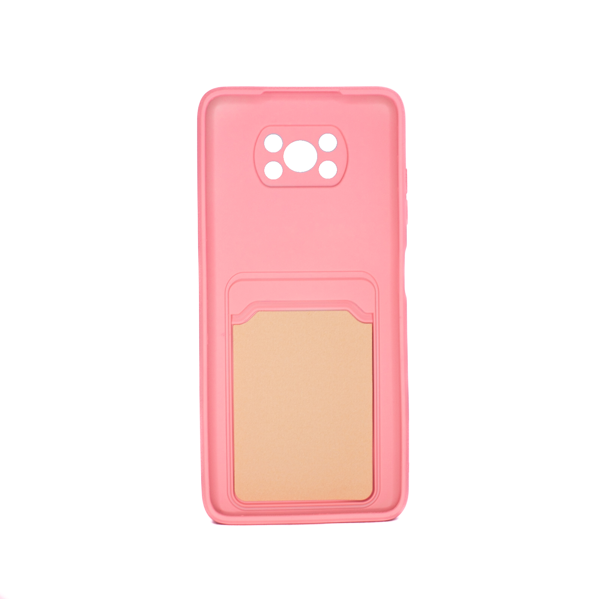 Protectores para celular  para Xiaomi  Pocophone Poco X3 NFC Funda de tpu con cubre c�mara y porta tarjeta Coral